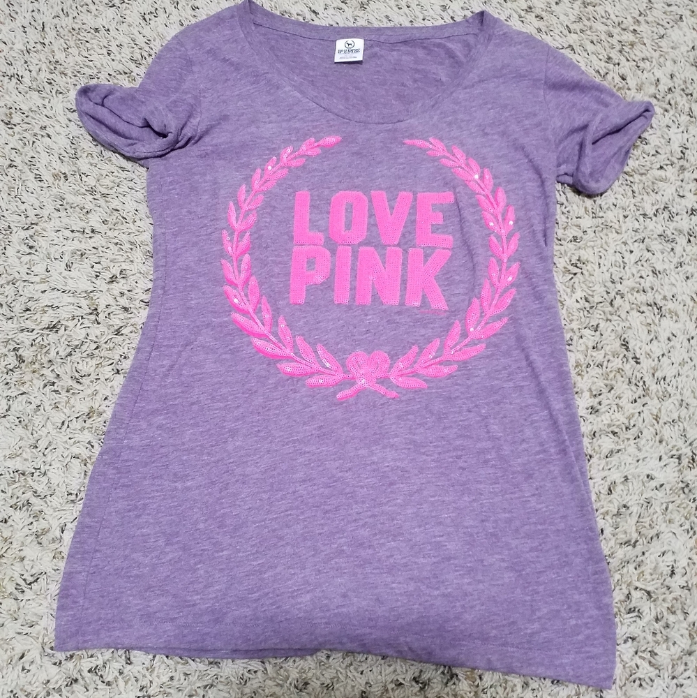 Womens Victoria Secret Pink Bling Tee